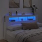vidaXL Cabecero con LED madera de ingeniería blanco 180x18,5x103,5 cm