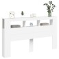 vidaXL Cabecero con LED madera de ingeniería blanco 180x18,5x103,5 cm