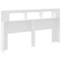 vidaXL Cabecero con LED madera de ingeniería blanco 180x18,5x103,5 cm
