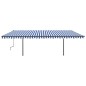 vidaXL Toldo automático con LED sensor de viento azul y blanco 6x3 m vidaXL Toldo automático con LED sensor de viento azul y blanco 6x3 m