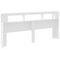 vidaXL Cabecero con LED madera de ingeniería blanco 220x18,5x103,5 cm vidaXL Cabecero con LED madera de ingeniería blanco 220x18,5x103,5 cm