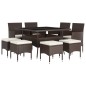 vidaXL Juego de comedor de jardín 9 piezas ratán sintético marrón vidaXL Juego de comedor de jardín 9 piezas ratán sintético marrón