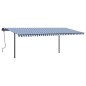 vidaXL Toldo automático con LED sensor de viento azul y blanco 6x3 m vidaXL Toldo automático con LED sensor de viento azul y blanco 6x3 m