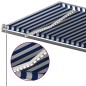 vidaXL Toldo automático con LED sensor de viento azul y blanco 6x3 m vidaXL Toldo automático con LED sensor de viento azul y blanco 6x3 m