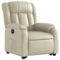 vidaXL Sillón reclinable elevable eléctrico de cuero sintético crema vidaXL Sillón reclinable elevable eléctrico de cuero sintético crema