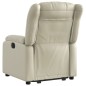 vidaXL Sillón reclinable elevable eléctrico de cuero sintético crema vidaXL Sillón reclinable elevable eléctrico de cuero sintético crema