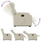 vidaXL Sillón reclinable elevable eléctrico de cuero sintético crema vidaXL Sillón reclinable elevable eléctrico de cuero sintético crema