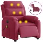 vidaXL Sillón reclinable de masaje eléctrico terciopelo rojo tinto vidaXL Sillón reclinable de masaje eléctrico terciopelo rojo tinto