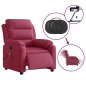 vidaXL Sillón reclinable de masaje eléctrico terciopelo rojo tinto vidaXL Sillón reclinable de masaje eléctrico terciopelo rojo tinto