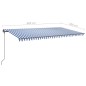 vidaXL Toldo automático con LED sensor de viento azul y blanco 6x3 m vidaXL Toldo automático con LED sensor de viento azul y blanco 6x3 m