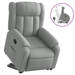 vidaXL Sillón reclinable elevable de tela gris claro