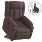 vidaXL Sillón reclinable elevable tela marrón oscuro vidaXL Sillón reclinable elevable tela marrón oscuro