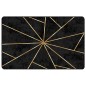 vidaXL Alfombra lavable antideslizante negro y dorado 190x300 cm