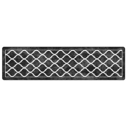 vidaXL Alfombra lavable antideslizante negro y blanco 80x300 cm