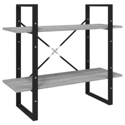 vidaXL Estantería 2 niveles contrachapada gris Sonoma 80x30x70 cm