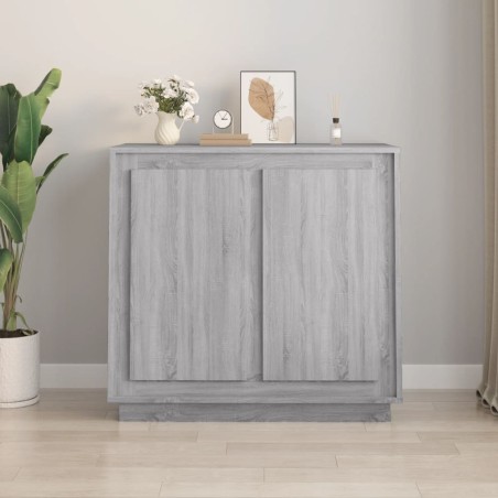 vidaXL Aparador de madera contrachapada gris Sonoma 80x34x75 cm