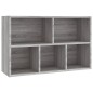 vidaXL Estantería/Aparador madera contrachapada gris Sonoma 50x25x80cm