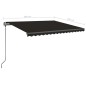 vidaXL Toldo manual retráctil con LED gris antracita 4x3,5 m vidaXL Toldo manual retráctil con LED gris antracita 4x3,5 m