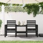 vidaXL Banco de jardín con mesa 2 plazas madera maciza de pino negro vidaXL Banco de jardín con mesa 2 plazas madera maciza de pino negro