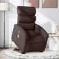 vidaXL Silla de masaje reclinable de pie de tela marrón oscuro vidaXL Silla de masaje reclinable de pie de tela marrón oscuro