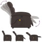 vidaXL Silla de masaje reclinable de pie de tela marrón oscuro vidaXL Silla de masaje reclinable de pie de tela marrón oscuro
