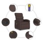 vidaXL Silla de masaje reclinable de pie de tela marrón oscuro vidaXL Silla de masaje reclinable de pie de tela marrón oscuro