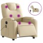 vidaXL Sillón reclinable de masaje eléctrico tela color crema vidaXL Sillón reclinable de masaje eléctrico tela color crema