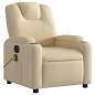 vidaXL Sillón reclinable de masaje eléctrico tela color crema vidaXL Sillón reclinable de masaje eléctrico tela color crema