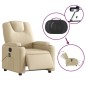 vidaXL Sillón reclinable de masaje eléctrico tela color crema vidaXL Sillón reclinable de masaje eléctrico tela color crema