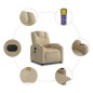 vidaXL Sillón reclinable de masaje eléctrico tela color crema vidaXL Sillón reclinable de masaje eléctrico tela color crema