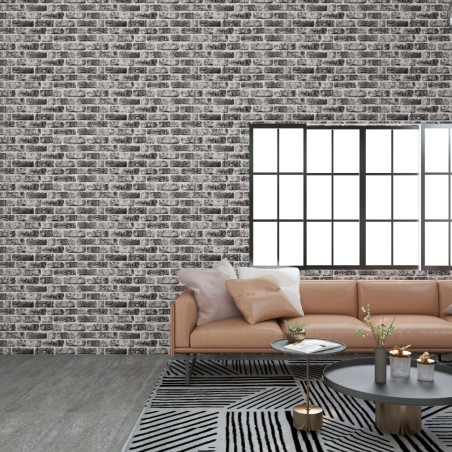 vidaXL Paneles de pared 3D ladrillo gris oscuro y gris 11 pzas EPS