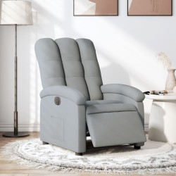 vidaXL Sillón reclinable eléctrico tela gris claro