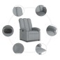 vidaXL Sillón reclinable eléctrico tela gris claro vidaXL Sillón reclinable eléctrico tela gris claro