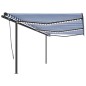 vidaXL Toldo automático con LED sensor de viento azul y blanco 6x3,5 m vidaXL Toldo automático con LED sensor de viento azul y blanco 6x3,5 m