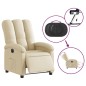 vidaXL Sillón reclinable eléctrico de tela crema vidaXL Sillón reclinable eléctrico de tela crema