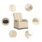 vidaXL Sillón reclinable eléctrico de tela crema vidaXL Sillón reclinable eléctrico de tela crema