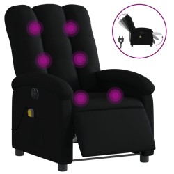 vidaXL Sillón reclinable de masaje eléctrico tela negro