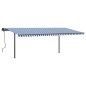 vidaXL Toldo automático con LED sensor de viento azul y blanco 6x3,5 m vidaXL Toldo automático con LED sensor de viento azul y blanco 6x3,5 m