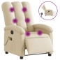 vidaXL Sillón reclinable de masaje eléctrico tela color crema vidaXL Sillón reclinable de masaje eléctrico tela color crema