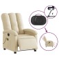 vidaXL Sillón reclinable de masaje eléctrico tela color crema vidaXL Sillón reclinable de masaje eléctrico tela color crema