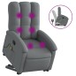 vidaXL Silla de masaje reclinable de pie de tela gris oscuro
