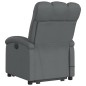 vidaXL Silla de masaje reclinable de pie de tela gris oscuro