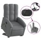 vidaXL Silla de masaje reclinable de pie de tela gris oscuro