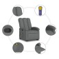 vidaXL Silla de masaje reclinable de pie de tela gris oscuro