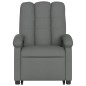 vidaXL Silla de masaje reclinable de pie de tela gris oscuro