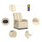 vidaXL Silla de masaje reclinable de pie de tela color crema vidaXL Silla de masaje reclinable de pie de tela color crema