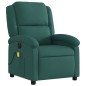 vidaXL Sillón reclinable de masaje eléctrico tela verde oscuro