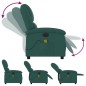 vidaXL Sillón reclinable de masaje eléctrico tela verde oscuro