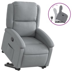 vidaXL Sillón reclinable elevable de tela gris claro