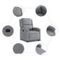 vidaXL Sillón reclinable elevable de tela gris claro vidaXL Sillón reclinable elevable de tela gris claro